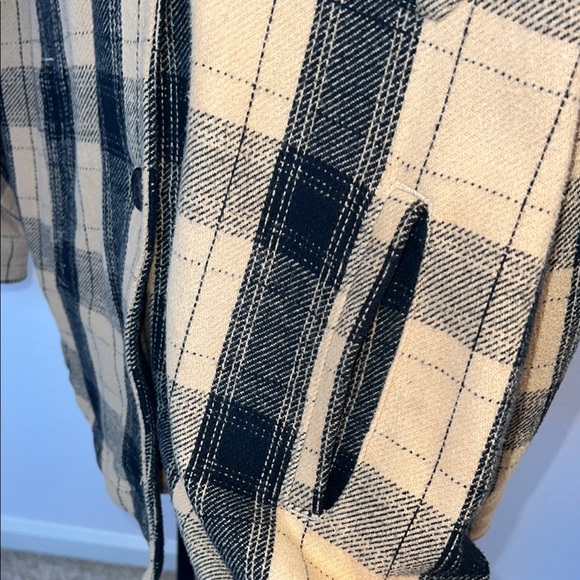 Lucky🍀Brand‎ Plaid Button-Up Jacket in Black and Tan - Picture 7 of 10